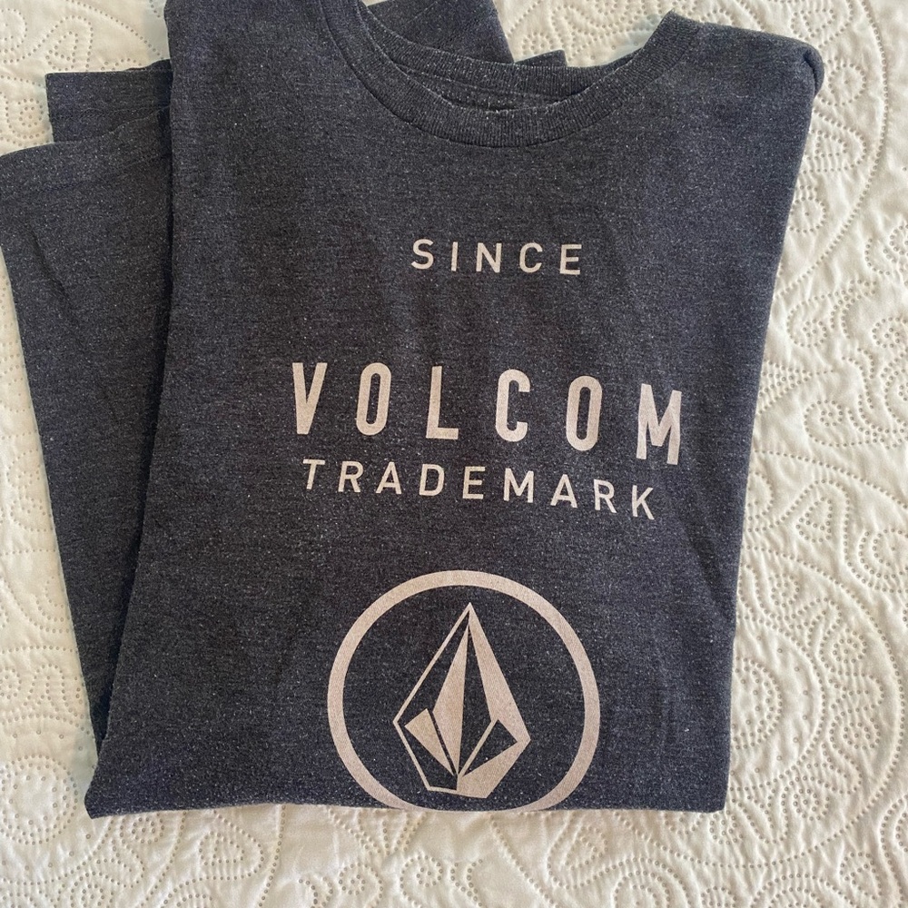 Volcom Logo Graphic Tee in Charcoal